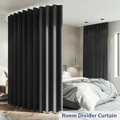 Room Divider Ceiling Mounted Curtains Track Sets Extra Wide Blackout Curtain Flexible Tracks for Bedroom Office Privacy Partition Separator