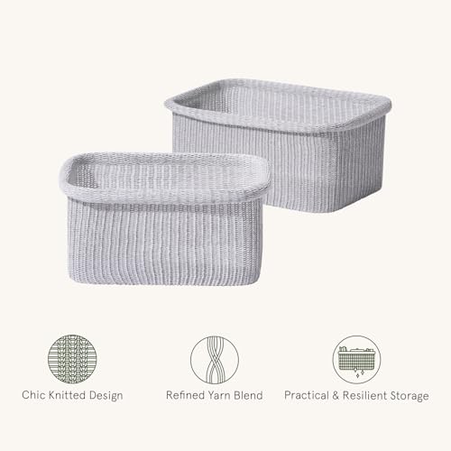 Blended Fabric Storage Baskets Set of 2 (2 Count)
