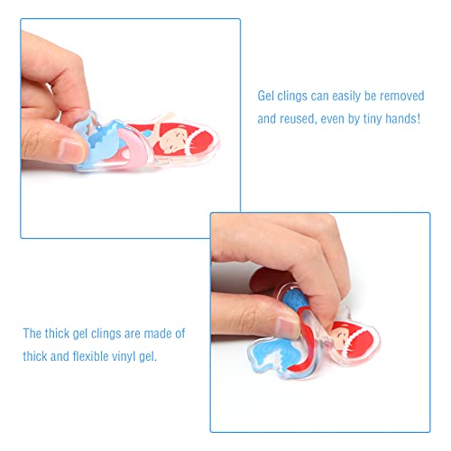 20 PCS Mermaids Thick Window Gel Clings for Kids Toddlers (20 Count)