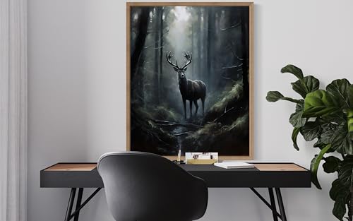 Deer in Forest Poster Art Print