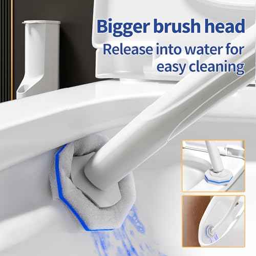80Pcs Toilet Brush Refills for Disposable Toilet Bowl Brush Scrubber Cleaner Refill Pads (80 Count)