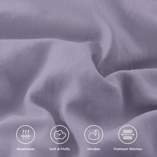 Grayish Purple Ruffle Full Size Comforter Set