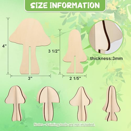 DIY 3D Wood Crafts to Paint (24 Count)