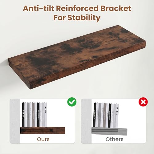 Deep Floating Shelves 60x12” Set of 1