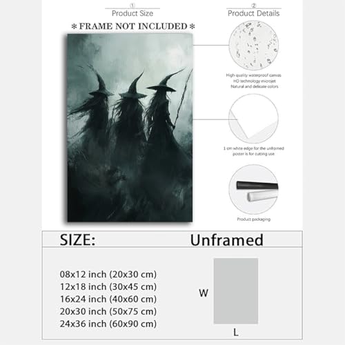 Gothic Witchs Horror Halloween Wall Art