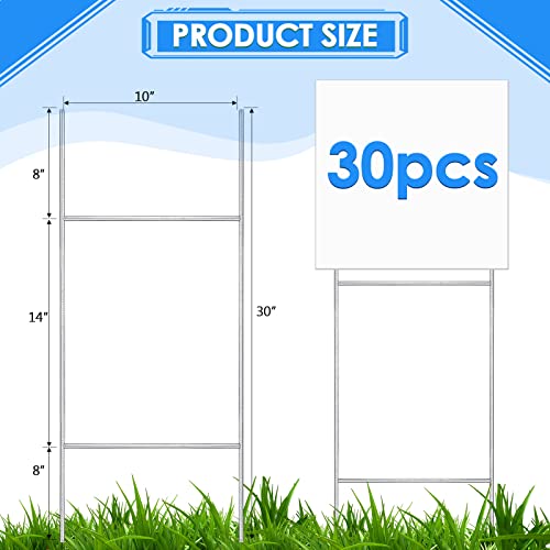 30 Pcs Heavy Duty Metal H Frame Yard Sign Wire Stakes 30'' x 10'' (30 Count)