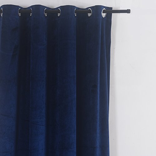 Luxury Velvet Blackout Curtains Panels with Grommet Draperies Eyelet (2 Count)