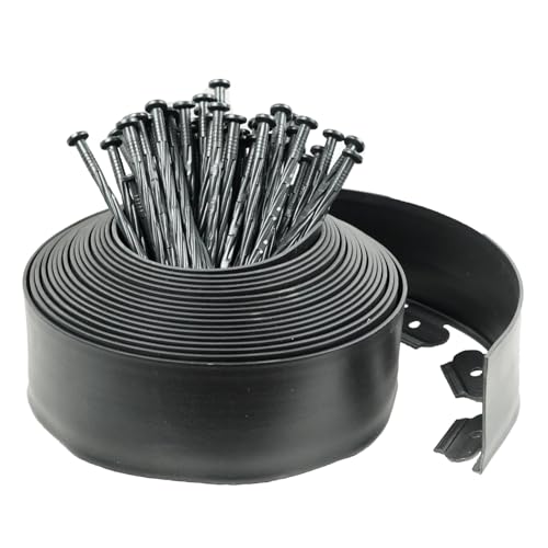 Hugeleaf Landscape Edging Kit Garden Edging 40 Ft with 48pcs Spikes (48 Count)