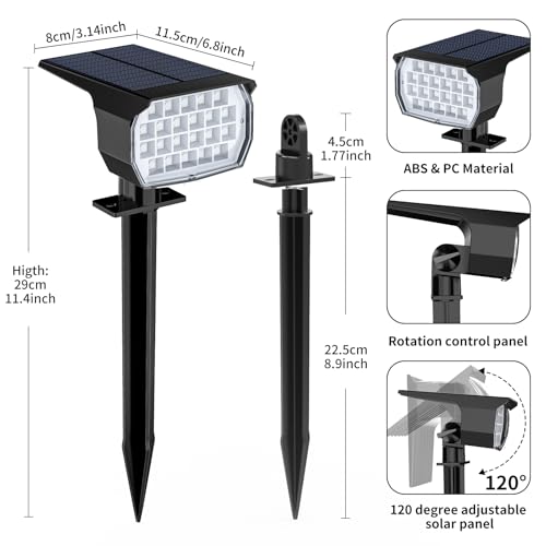 Solar Spot Lights Outdoor Spotlight Christmas 12 Pack Color Changing (12 Count)