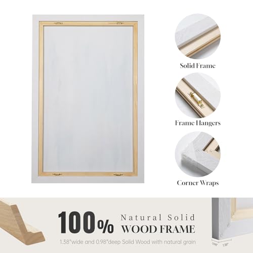 Large Framed Coastal Abstract Wall Art for Living Room