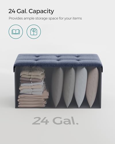 30 Inches Folding Storage Ottoman Bench