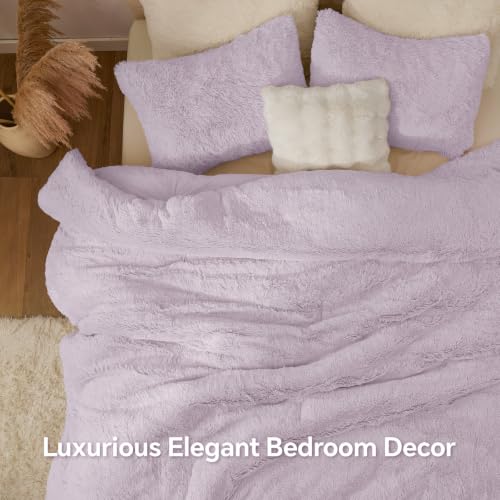 Lavender Fluffy Comforter Set Queen