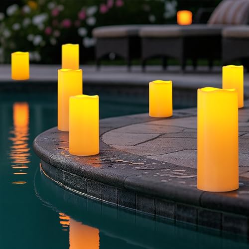 Waterproof Outdoor Flameless LED Pillar Candles with Remote Timer (3 Count)
