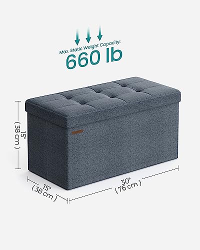 30 Inches Folding Storage Ottoman Bench