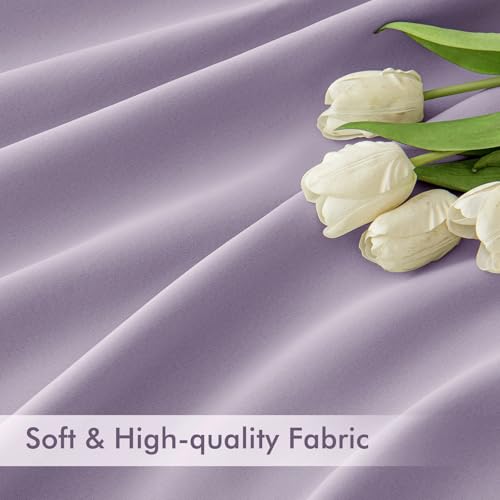 Lilac Back Tab Blackout Curtains 52x102 Inch Long 2 Panels Set (2 Count)