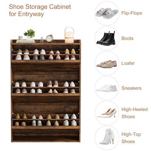 Shoe Cabinet with 3 Flip Drawers