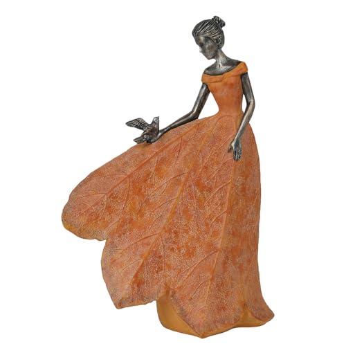 Fairy Statue Orange Leaf Angel Girls Fall Decor