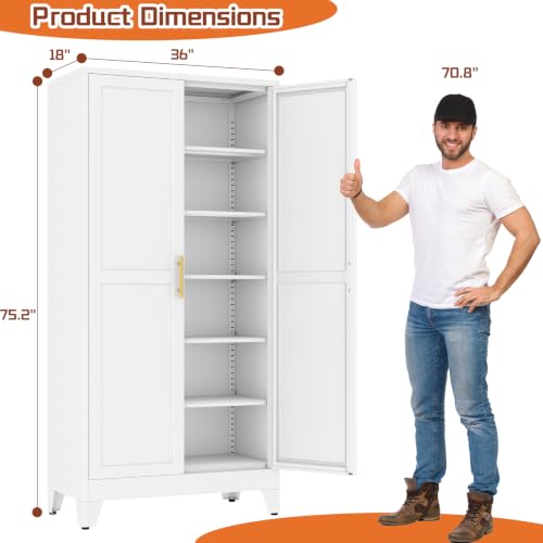 White Metal Storage Cabinet