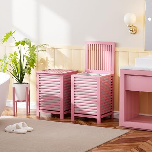 Double Laundry Hamper with Lid