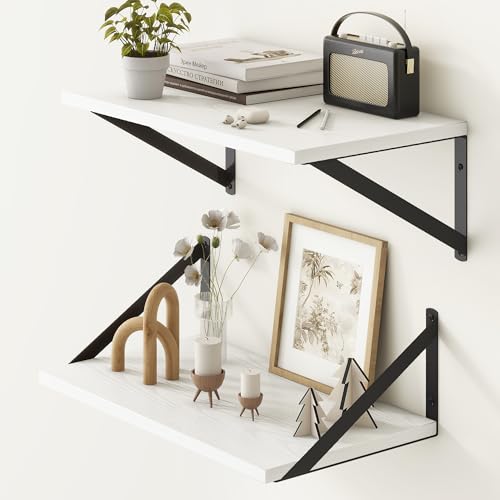 White Floating Shelves 18 Inch Long (2 Count)