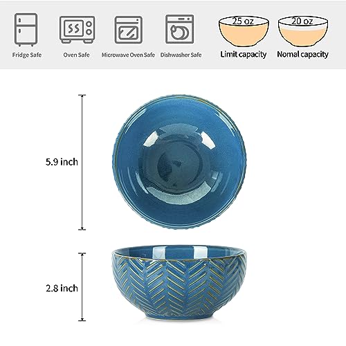 Sureasy Ceramic Cereal Bowls Set of 4 (4 Count)