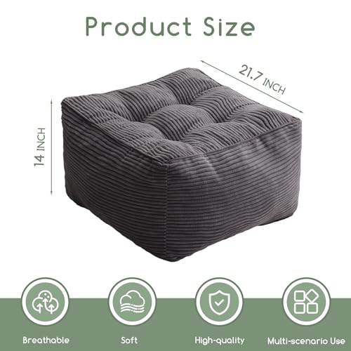 Square Stuffed Pouf Ottoman