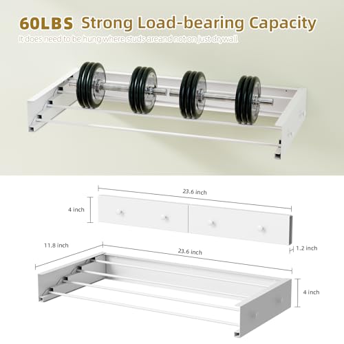 Wall Mounted Clothes Drying Rack 23.6''