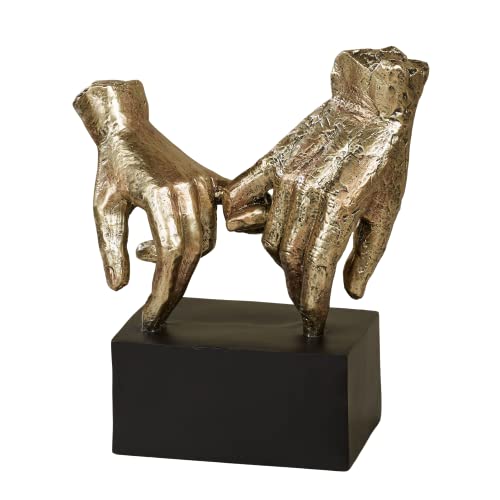 Lingering Hold Hands Table Sculpture Gold