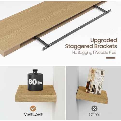 Floating Shelves 9 inch Deep 48”Long Set of 2 (2 Count)