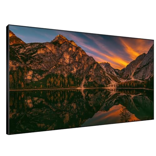 46"x72" Extra Large Framed Wall Art Majestic Mountain Landscape Reflected in Lake at Sunset for Home Living Room Bedroom Decor