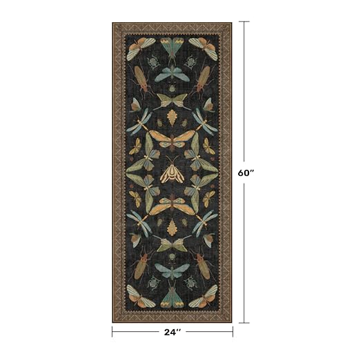 2x5 Black Washable Kitchen Runner Rugs Non Skid Washable (10 Sq Ft)