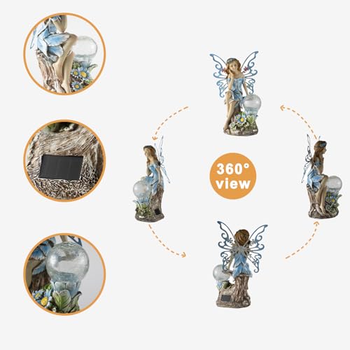 Garden Fairy Statues Solar Outdoor Decor