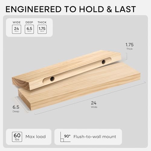 24 Inch Floating Shelves (3 Count)