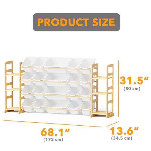 Toy Storage Organizer with 6 Shelves and 20 Bins