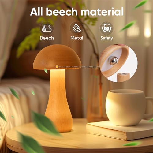 2 Pack Wooden Mushroom Lamp (2 Count)