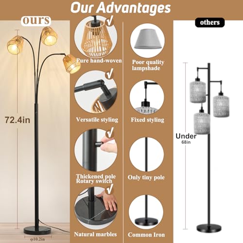 Rattan Floor Lamp for Living Room