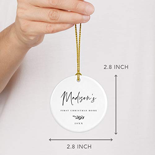 Personalized Adoption Round Ceramic Porcelain Christmas Tree Ornament Keepsake Collectible Gift