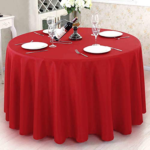90 Inch Red Tablecloths for Round Tables