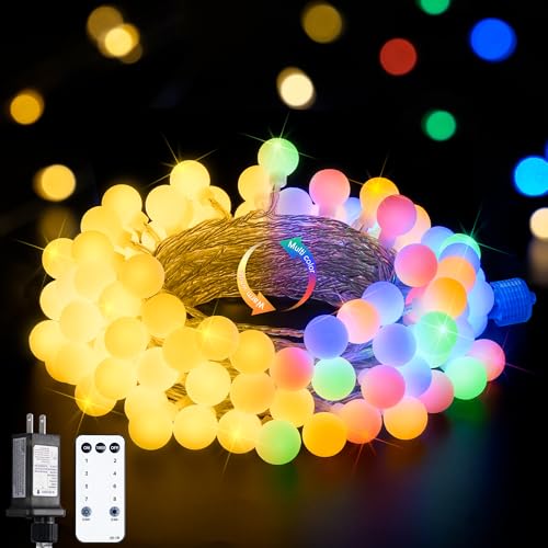 Globe String Lights Indoor Color Changing Christmas Lights Plug in