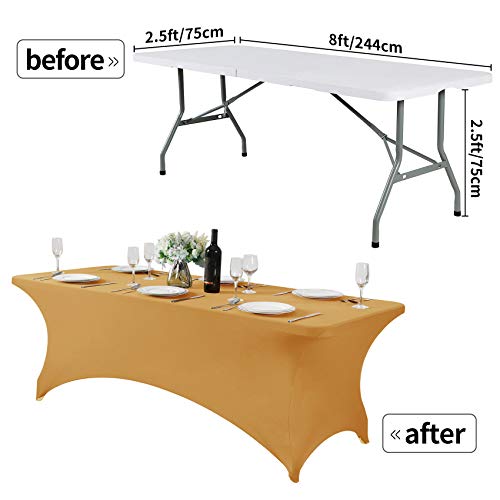 Spandex Table Cover for 8FT or 4ft or 6ft Table Universal Fitted Stretch Tablecloth for Party