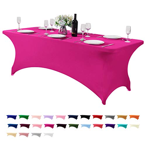 Spandex Table Cover for 8FT or 4ft or 6ft Table Universal Fitted Stretch Tablecloth for Party