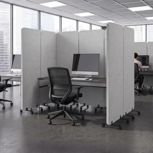 72in 3 Panel Soundproof Room Divider with Wheels
