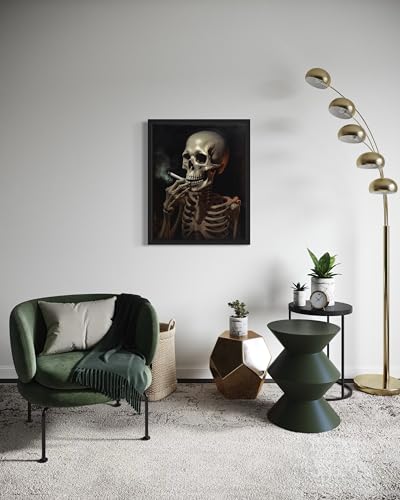 Skull Smoking Ciggarettes Poster Art Print