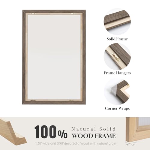 Framed Sage Green Abstract Canvas Wall Art for Living Room Decor
