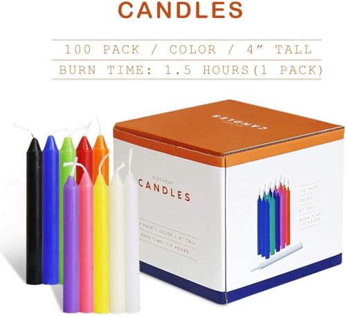 100 Pack Assorted Color Spell Chime Candles (100 Count)