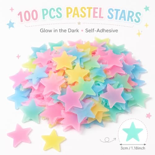 100Pcs Glow in The Dark Stars Wall Stickers