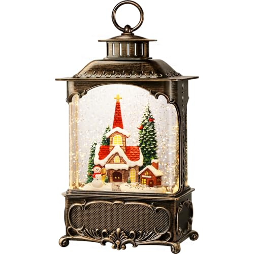Church Snow Globe Christmas Decorations Gifts Snowman Cabin Cardinal Tree USB