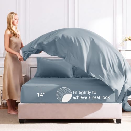 Full Comforter Set 82"x86" Dusty Blue