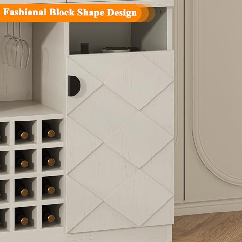 72" Tall Wine Bar Cabinet with LED Light