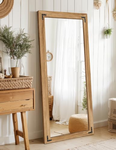 Wood Framed Full Length Mirror for Wall